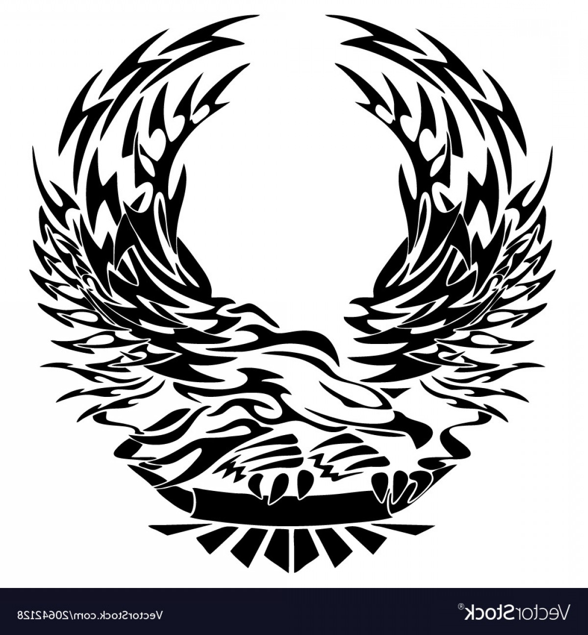 1200x1296 Tribal Eagle With Banner Vector Catchsplace