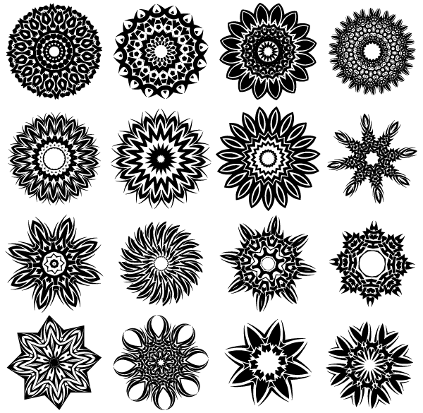 600x585 Free Tribal Flower Tattoo Designs Vector