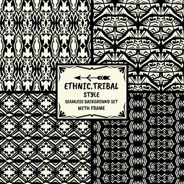 600x600 Ethnic Tribal Style Seamless Background With Frame Vector Free