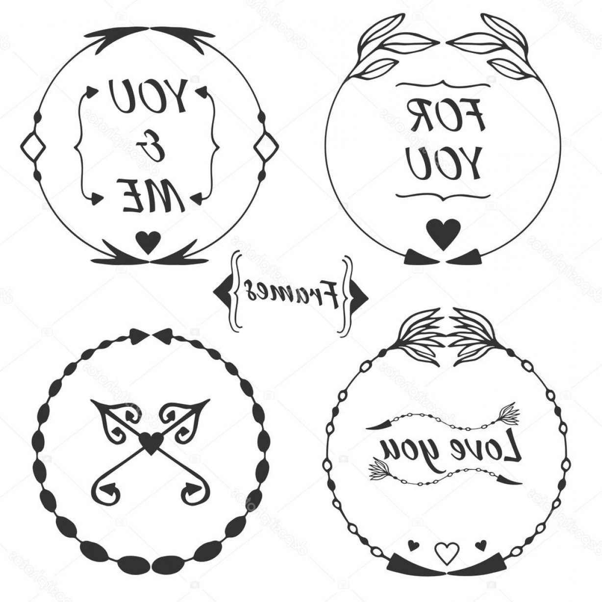 1228x1228 Stock Illustration Set Of Arrow Frames Tribal Newwaysys