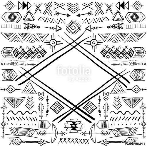 500x500 Vector Abstract Tribal Frame Stock Image And Royalty Free Vector
