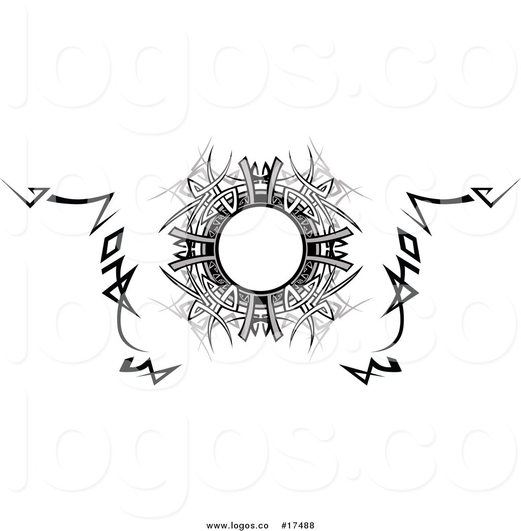 1024x1044 Vector Logo Of A Grayscale Tribal Frame Design Element