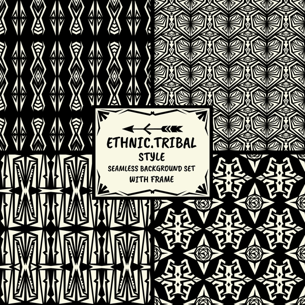 600x600 Ethnic Tribal Style Seamless Background With Frame Vector Free