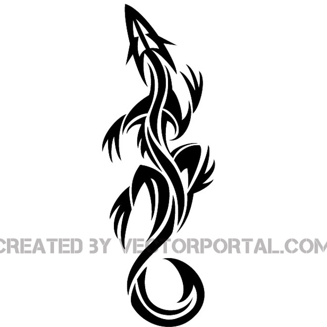660x660 Lizard Tribal Graphics Free Vector