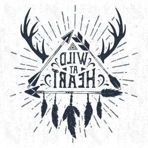 300x300 Photostock Vector Hand Drawn Tribal Badge With Textured Arrows