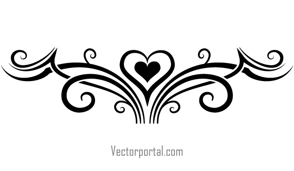 600x350 Tattoo Designs With Heart Tribal Elements Vector