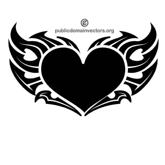 660x660 Heart Vector Tribal Style
