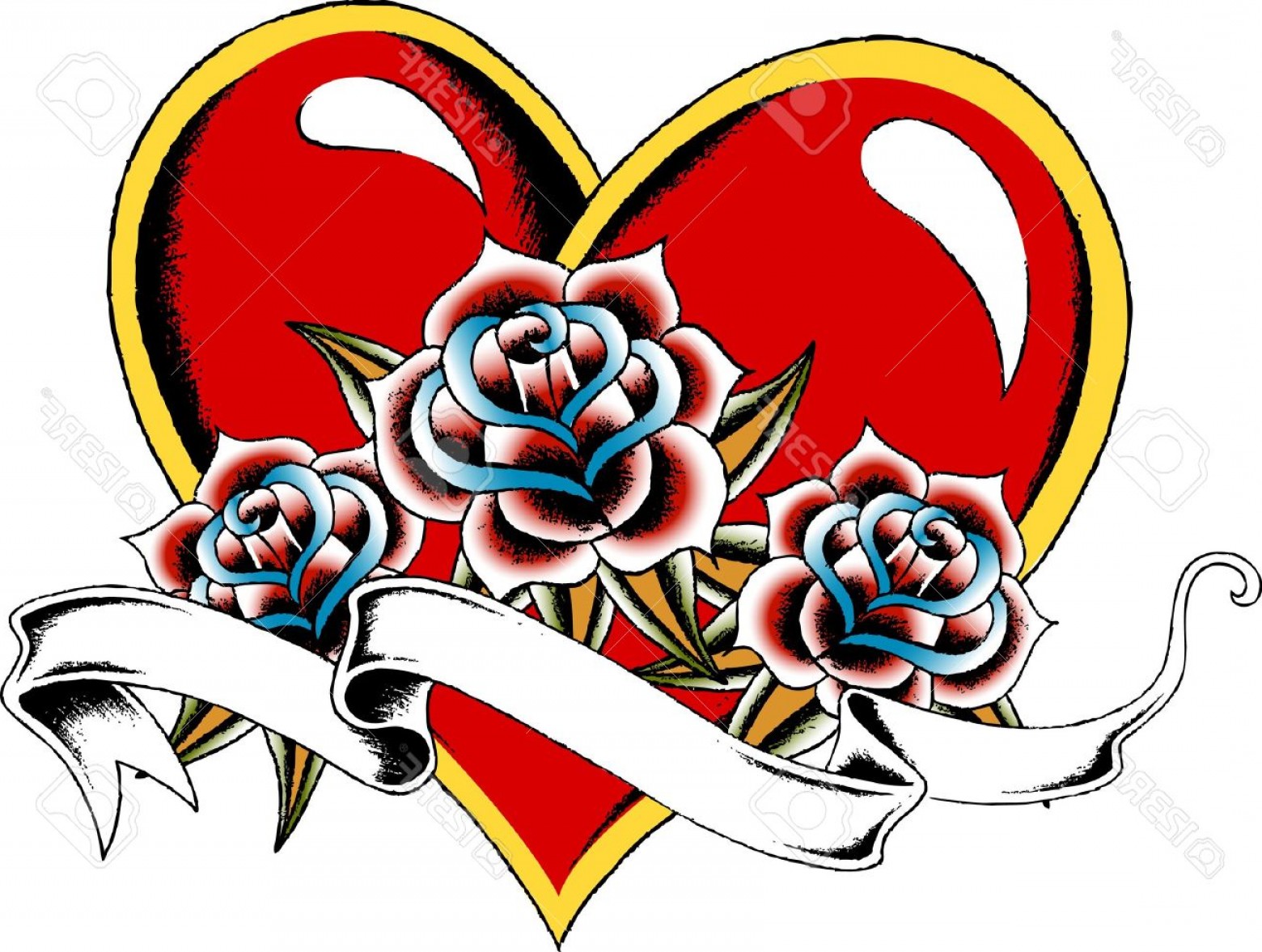1560x1177 Heart And Ribbon Tattoo Designs Clipart Handandbeak