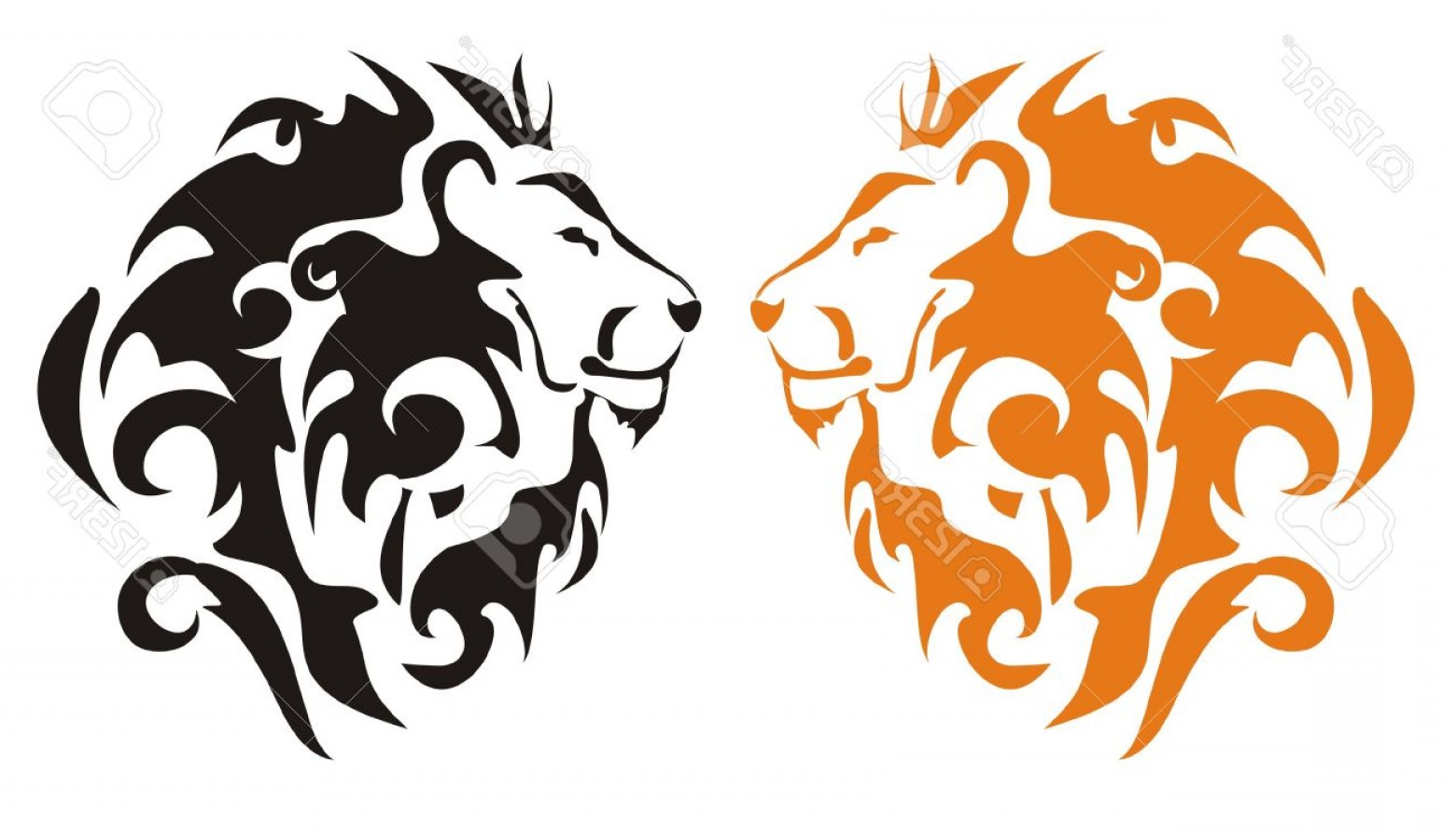Photostock Vector Tribal Lion Heads Vector Wallkeeper 1560x892 Photostock Vector Tribal Lion Heads Vector Wallkeeper