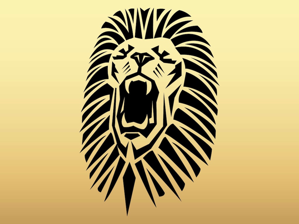 Tribal Lion Head Vector Art Graphics 1024x768 Tribal Lion Head Vector Art Graphics