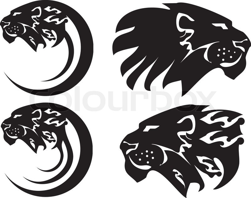 Tribal Lion Symbols Isolated On A Stock Vector Colourbox 800x630 Tribal Lion Symbols Isolated On A Stock Vector Colourbox