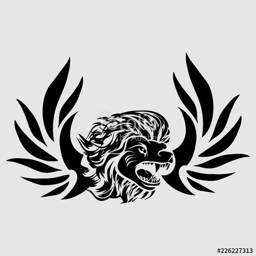 Tribal Tattoo Lion Wings Head Stock Image And Royalty Free Vector 500x500 Tribal Tattoo Lion Wings Head Stock Image And Royalty Free Vector