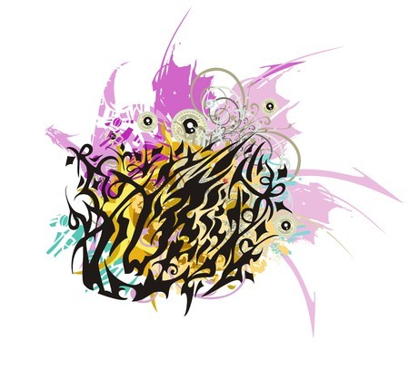 Aggressive Lion Head Colorful Splashes Tribal Lion Head Formed 450x407 Aggressive Lion Head Colorful Splashes Tribal Lion Head Formed