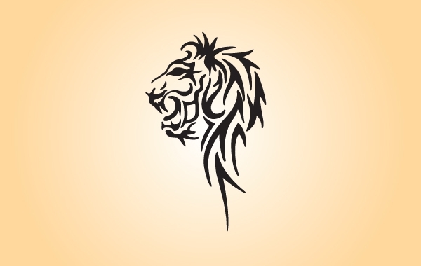 Free Vectors Black White Tribal Lion Head Richard Stovall 600x380 Free Vectors Black White Tribal Lion Head Richard Stovall