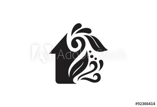 500x342 House Swirl Tribal Logo Vector