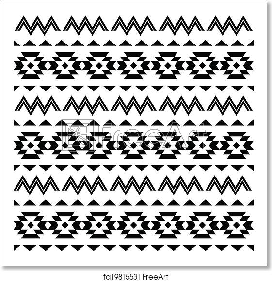 561x581 Free Art Print Of Tribal Pattern, Aztec Background Vector Folk
