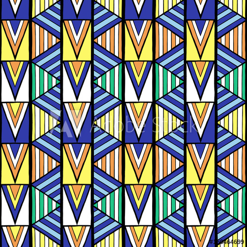 500x500 Summer Tribal Pattern Vector Seamless Abstract Geometric Triangle