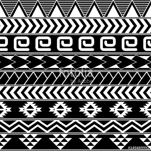 500x500 Aztec Seamless Tribal Pattern Vector Illustration Stock Image