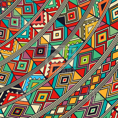 400x400 Decorative African Abstract Tribal Pattern Vector Image