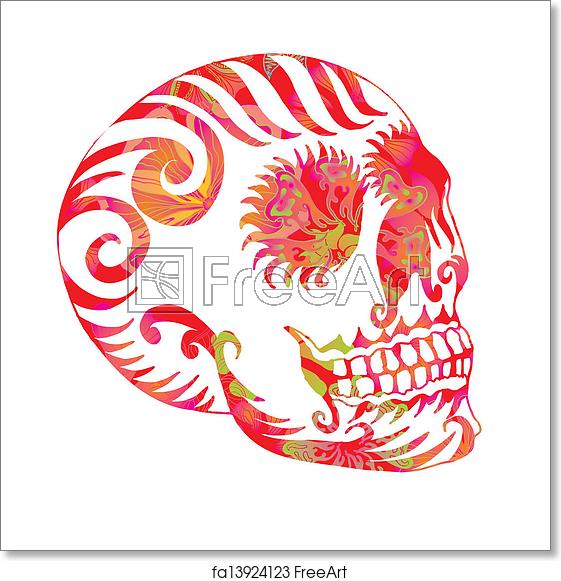 561x581 Free Art Print Of Tattoo Tribal Mexican Skull Vector Art Freeart