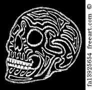 186x179 Free Art Print Of Tattoo Tribal Skull Vector Art Freeart