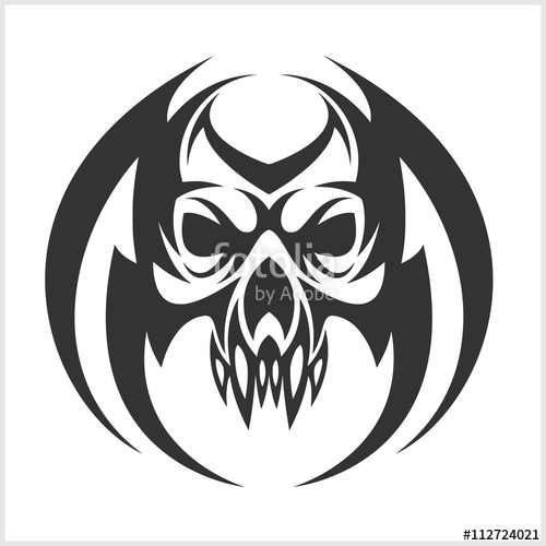 500x500 Skull Tattoo And Tribal Design