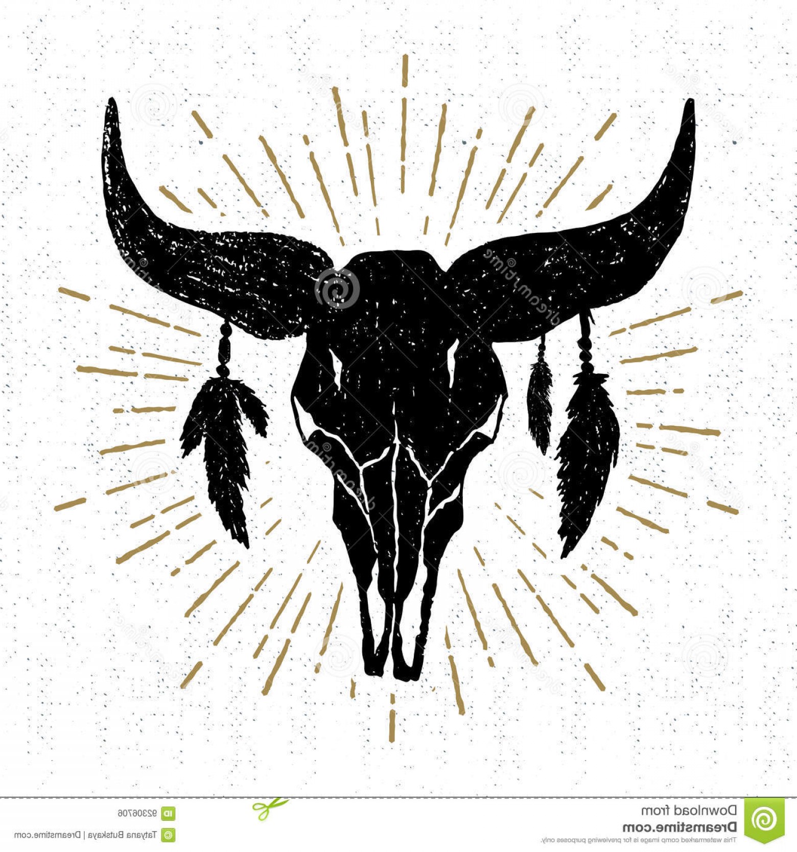 1560x1668 Stock Illustration Hand Drawn Tribal Icon Textured Buffalo Skull
