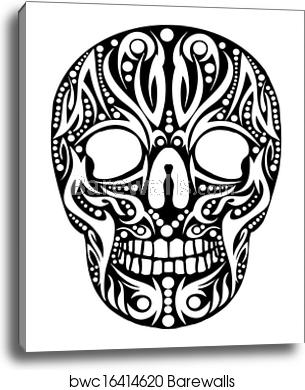 305x390 Tattoo Tribal Skull Vector Art, Canvas Print Barewalls Posters