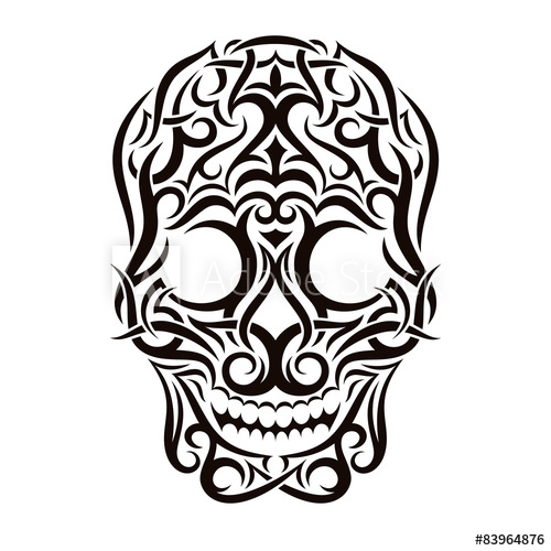 500x500 Tattoo Tribal Skull Vector Design Element