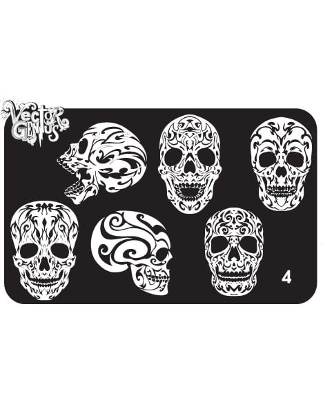 468x580 Tribal Skull Hand Drawn Vector Pack