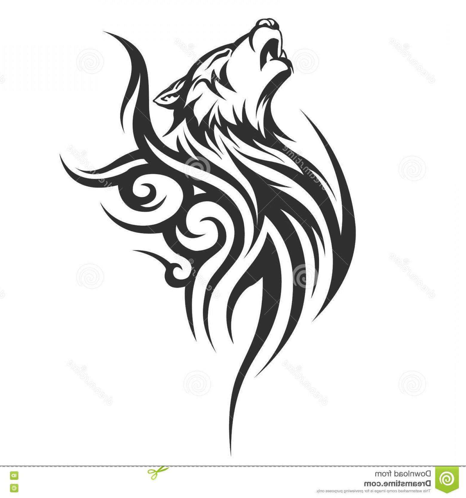 1560x1668 Stock Illustration Tribal Tattoo Wolf Designs Vector Illustration