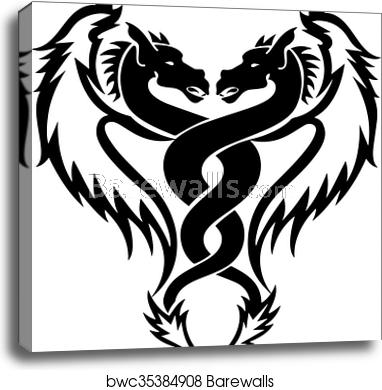 382x390 Tribal Tattoo Vector, Canvas Print Barewalls Posters Prints
