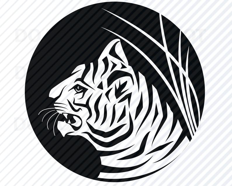 794x635 Tribal Tiger Head For Cricut Black White Etsy