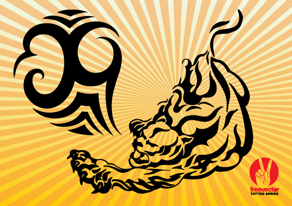 600x423 Tribal Tiger Tattoo Free Vector