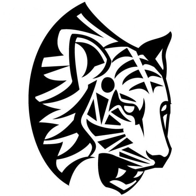 626x626 Tribal Tiger Face Vector Illustration Tattoos Tribal Tiger