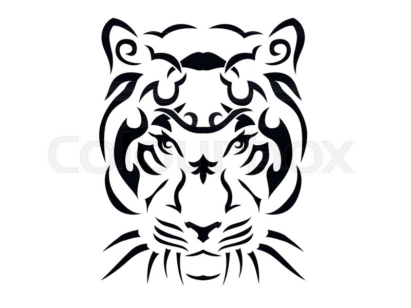 800x600 Tribal Tiger Illustration, Tiger In Stock Vector Colourbox