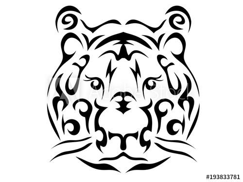 500x375 Tribal Tiger Illustration