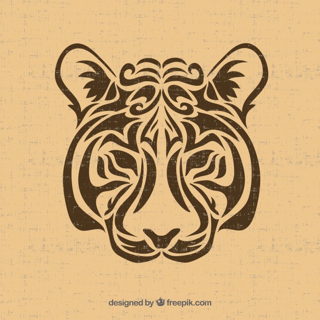 626x626 Tribal Tiger Vector Vector Free Download