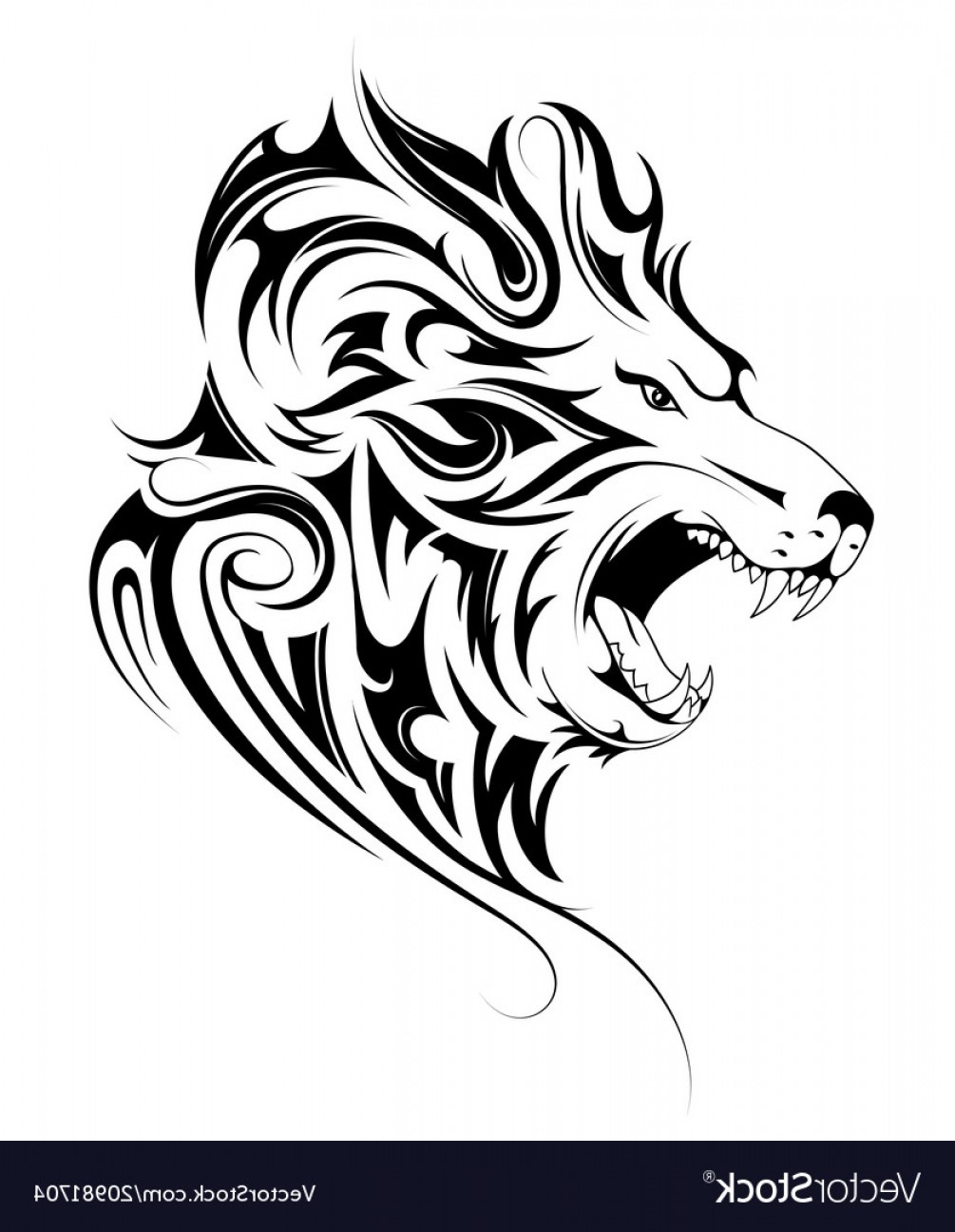 1005x1296 Lion Head Tribal Tattoo Vector Hoodamathrun