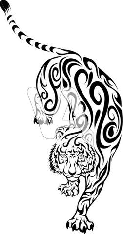 252x480 Chinese Tribal Tattoo Tiger Vector Graphics Of Tribal Tiger