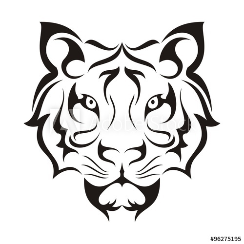 500x500 Tiger Face Tribal Template