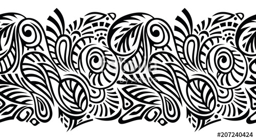 500x274 Seamless Vector Tribal Border Stock Image And Royalty Free Vector