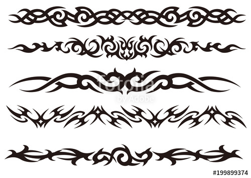500x354 Tattoo Tribal Vector Design Art Set Stock Image And Royalty Free