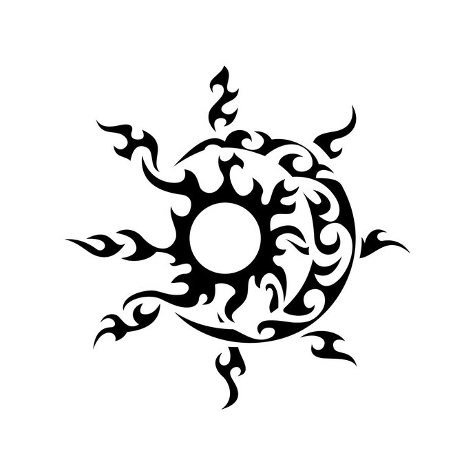 690x690 Tribal Star Sun Moon Graphics Design Dxf