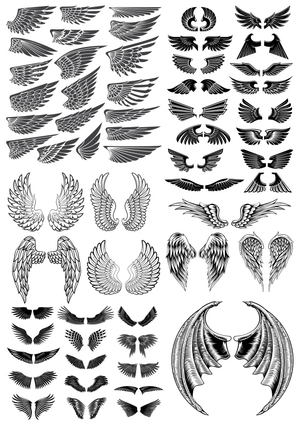595x842 Tribal Wings Art Free Vector Download In Cdr