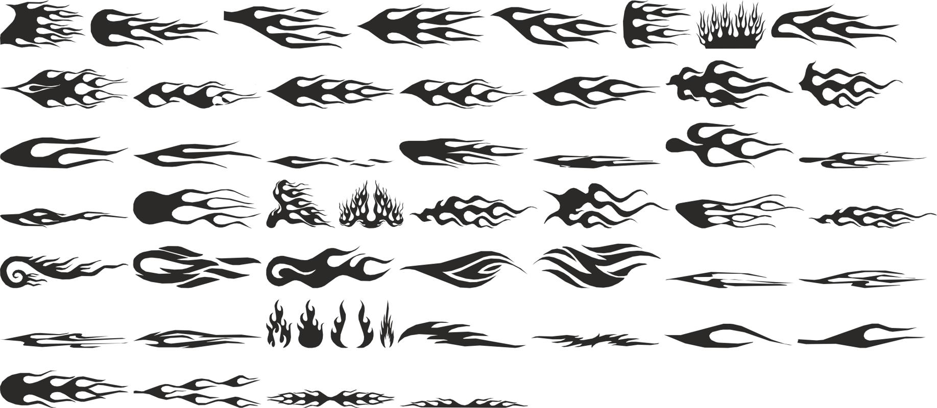 1835x800 Tribal Black Fire Flames Tattoo Design Vectors Free Vector Cdr
