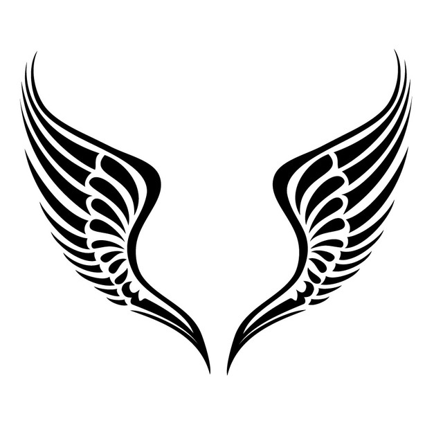 640x640 Free Vectors Black White Tribal Wings Vector Pack