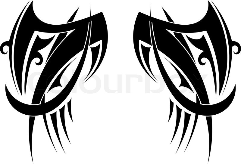 800x545 Graphic Tribal Tattoo Wings Vector Stock Vector Colourbox