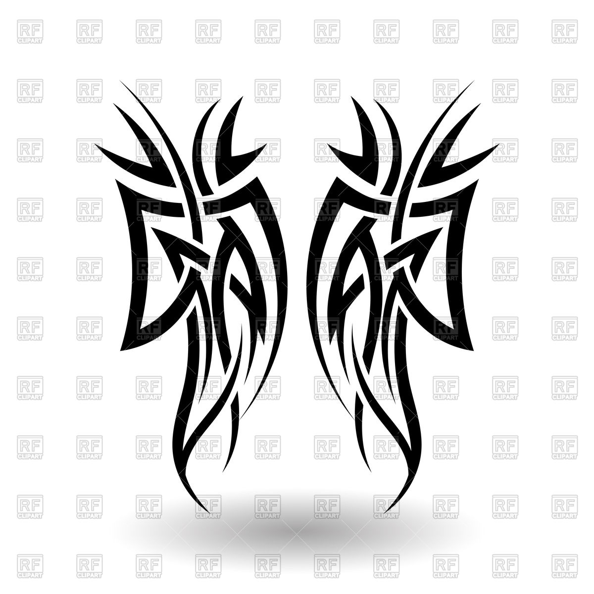 1200x1200 Hand Drawn Tribal Tattoo Wings Vector Image Of Design Elements