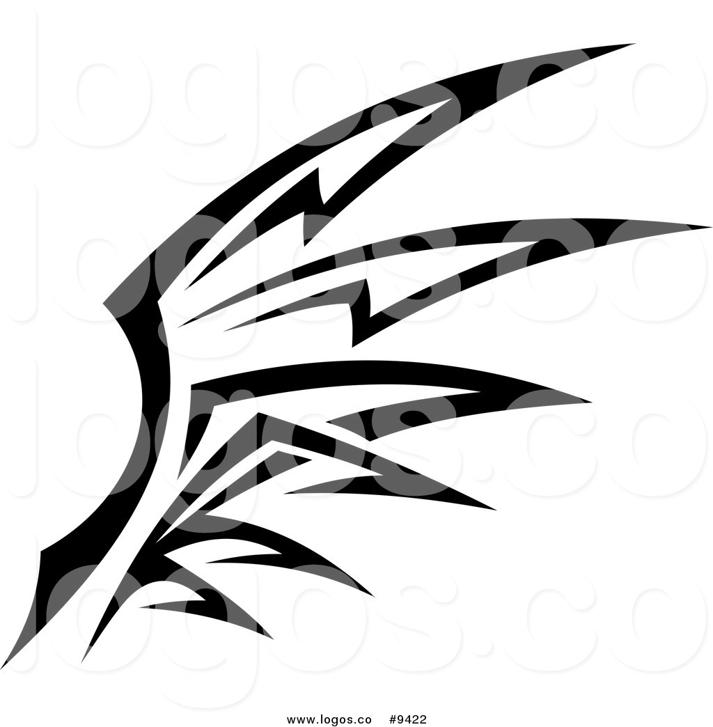 1024x1044 Royalty Free Clip Art Vector Logo Of A Black And White Tribal Wing